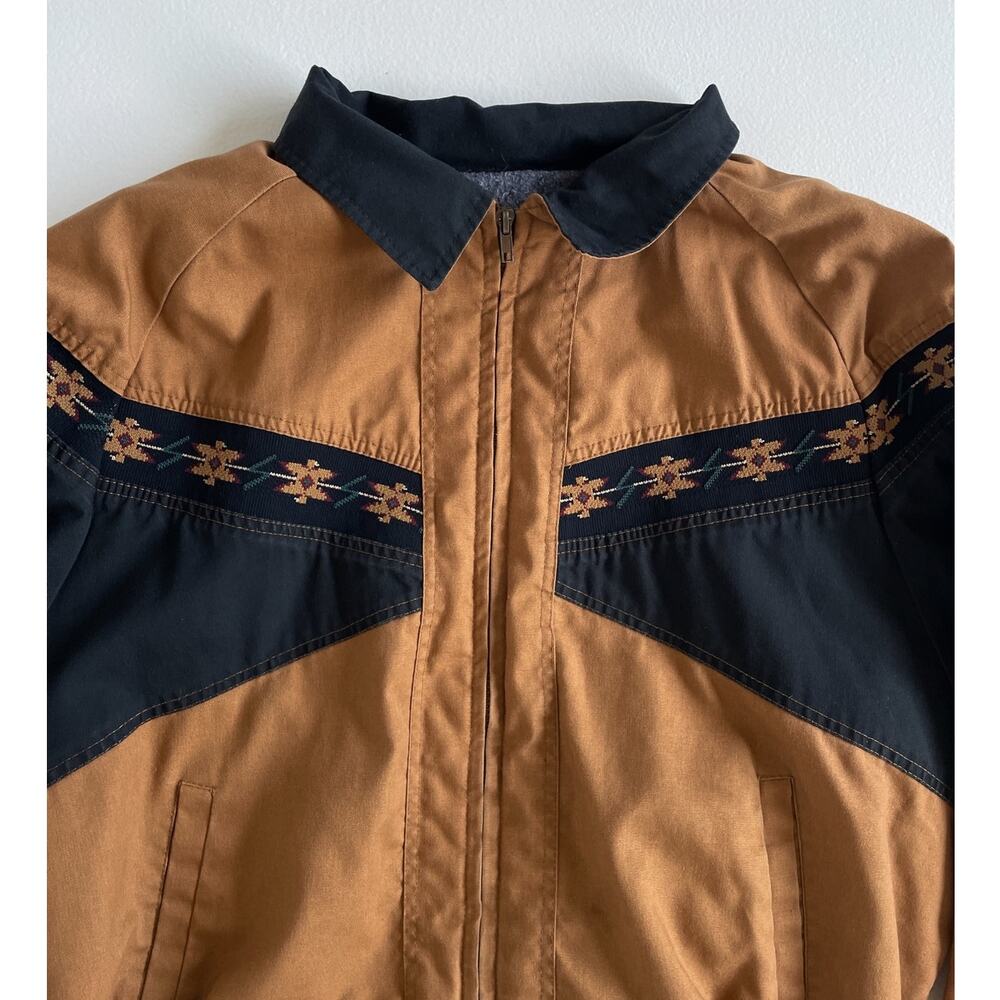 Vtg 90s Canyon Guide Outfitters Bomber Jacket / 2XL Blanket Lined Western Floral - Picture 11 of 11